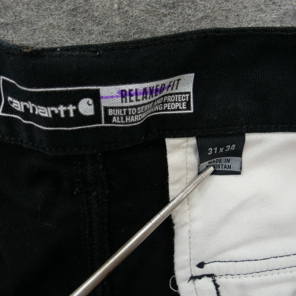 Carhartt Cargo Pants Mens 31  Black Rugged Flex Workwear Canvas Utility - Picture 4 of 11